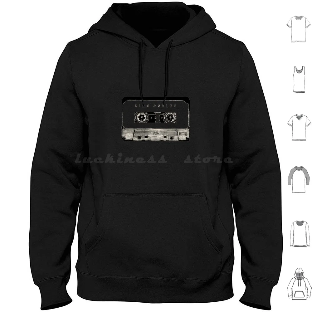 Cassette Tape-Rick Hoodies Long Sleeve Rick Astley Rickroll Rickrolling Rickrolled 1980S Born 80S Kid 80S Kids Will Get