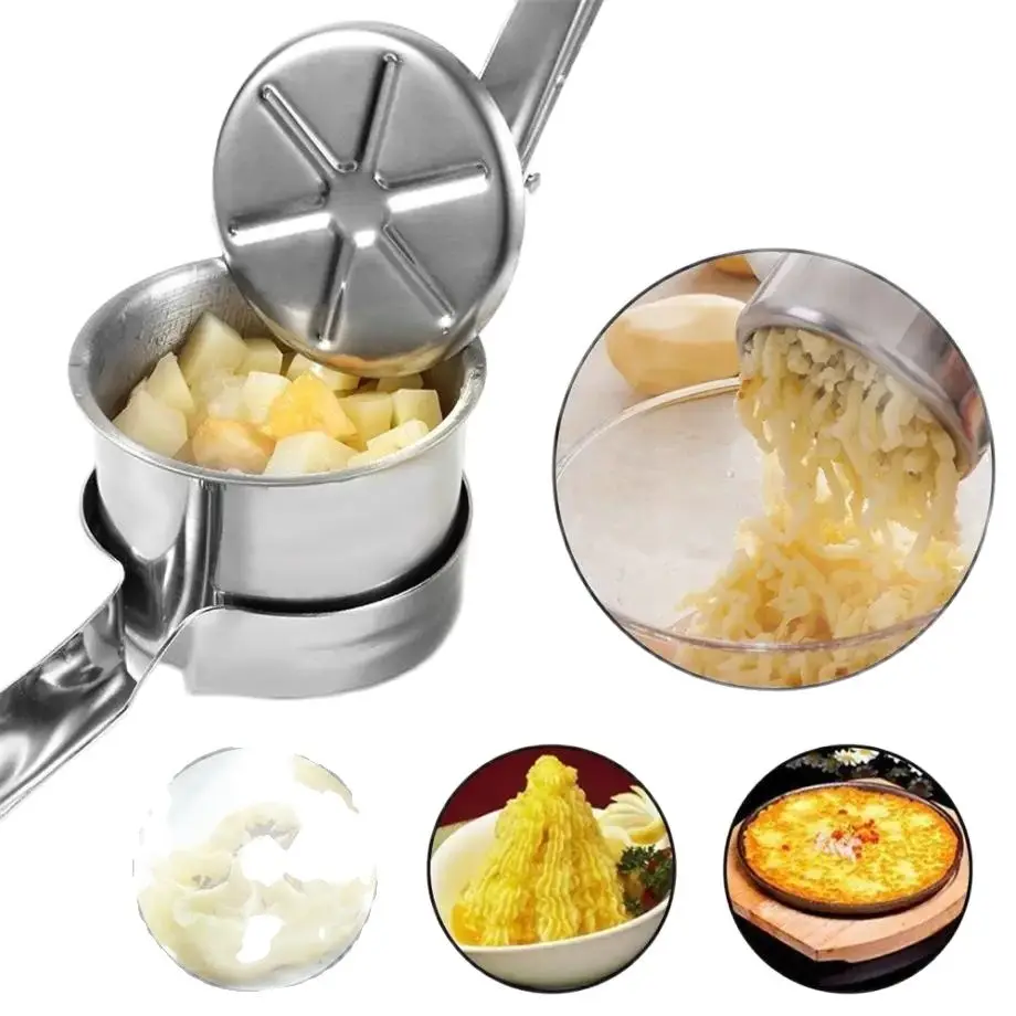 Convenient Steel Masher Potato Ricer 3pcs Blades Potato Puree Peas Puree Machine Easy Kitchen Tools