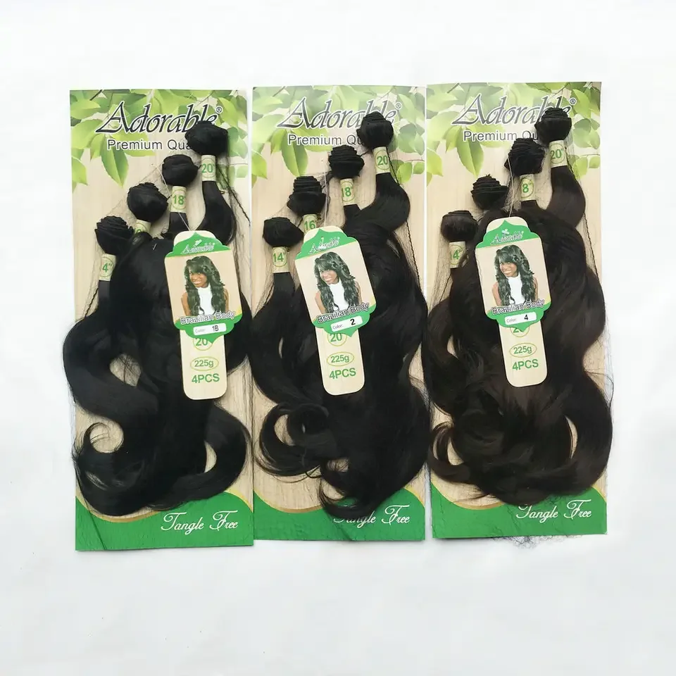 Adorable  synthetic  hair extensions body wave 4pcs14