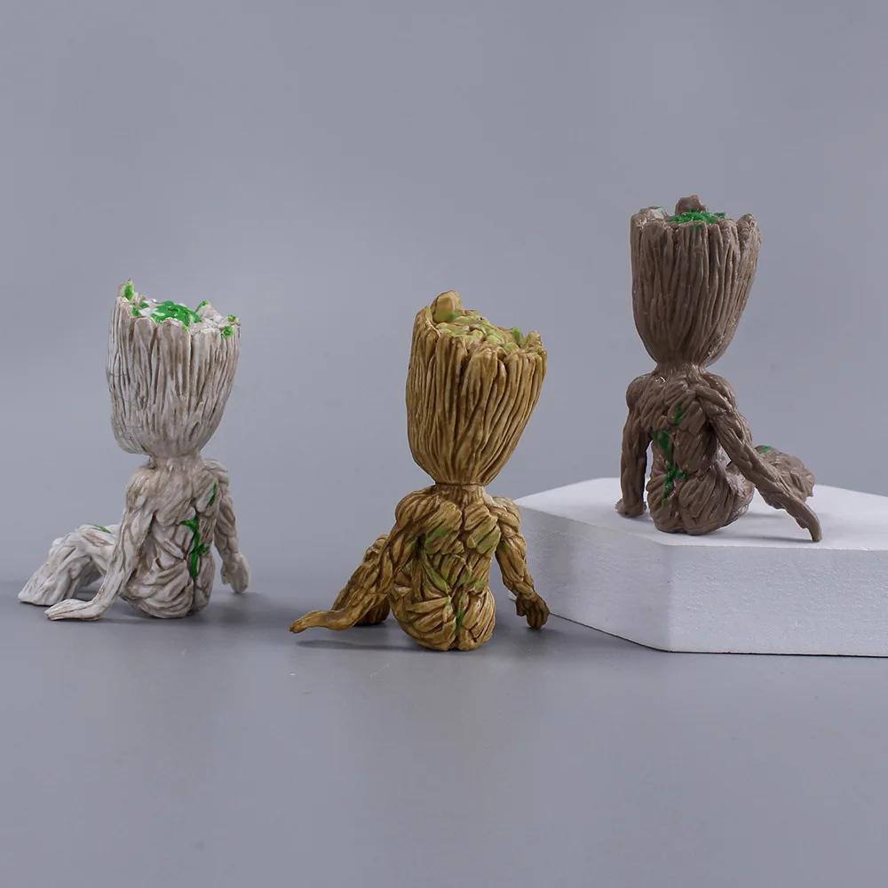 3Pcs Guardians Of The Galaxy Groot Flower Pot Action Figure 6cm Toys Cute Tree Man Model Collectible Desktop Ornament Gifts