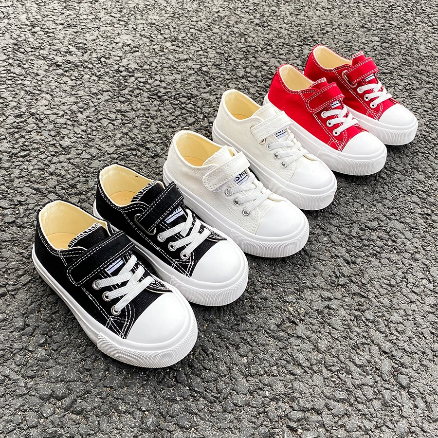 9021  Fashionable children's canvas shoes for boys and girls, trendy Korean version board shoes, solid color shoes, breathable
