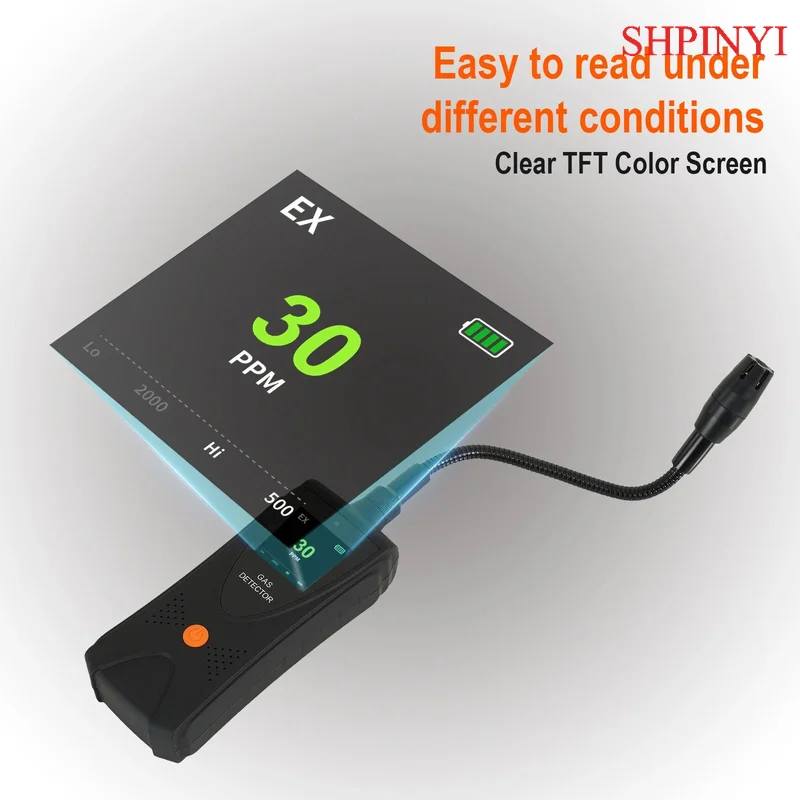 Aikesi Detector High Sensitive Portable Jly-80 Combustible Gas Analyzer With Flexible Sensor Neck Gas Leakage Detector