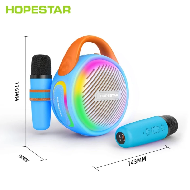 HOPESTAR Wireless Bluetooth Speakers with Kids Karaoke Microphone Portable Home Party KTV Music Singing Play for Birthday Gifts