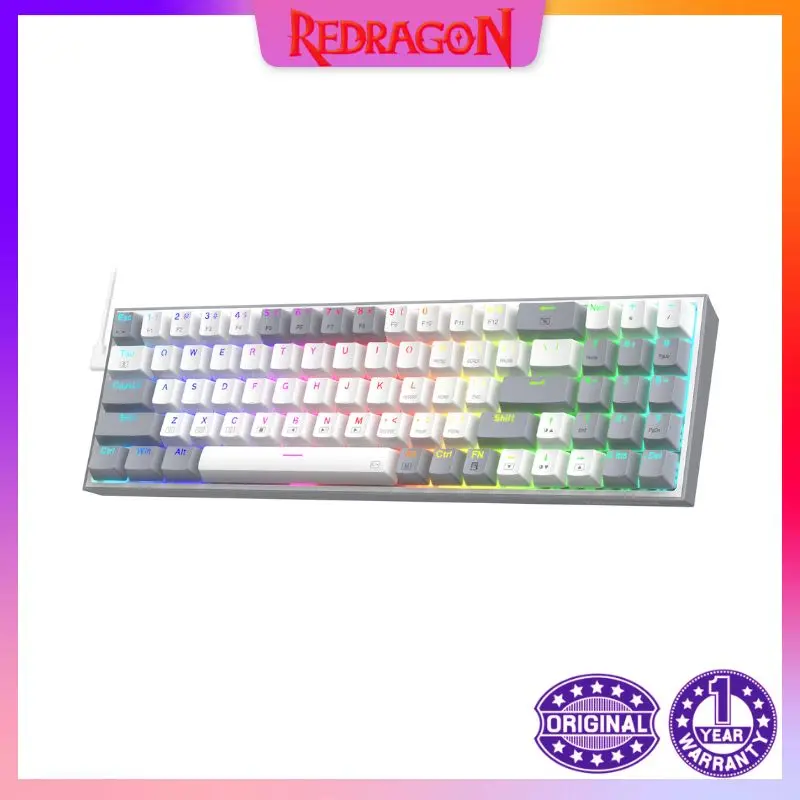 

Redragon K628 75% Wired RGB Gaming Keyboard, 78 Keys Hot-Swappable Compact Mechanical Keyboard Hot-Swap Socket, Red Switch