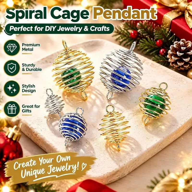 Spiral Metal Cage Charms 10Pcs Hollow Oxidation Resistant Pendant Findings for DIY Long Lasting Jewelry Making