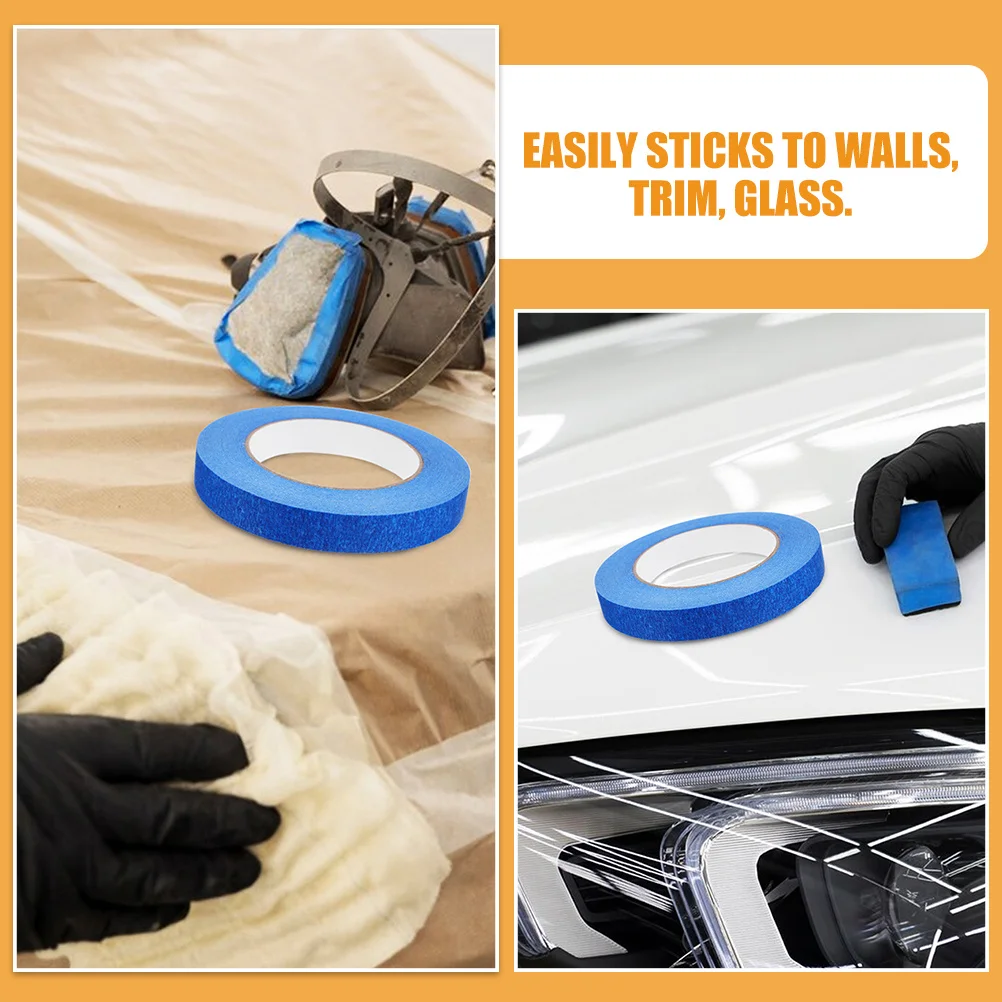 

4 Rolls Car Masking Tape Low Tack for Painting Automotive Edges Trim Adhesive Tape Protective Covering Automotive Paint Supplies