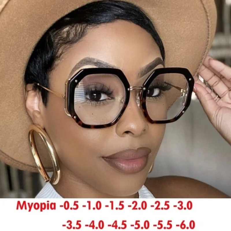 Polygonal Eyeglass Frame Anti-Blue Light Side Hollow Eyeglass Frame Glasses Frame