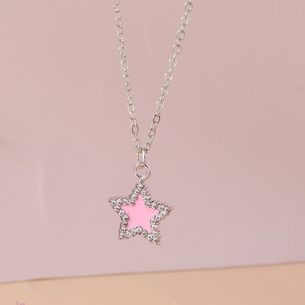 Aihua Neue Mode Trendy Y2k Kristall Rosa Zirkon Herz Anhänger Halskette Für Frauen Mädchen Süße Bowknot Halskette Partei Schmuck – Detail 8