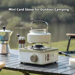 Mini Card Stove Outdoor Camping Cooking Kits Portable Gas Stove Card Magnetic Stove Gas Tan Portable Cassette Furnace