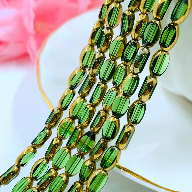 High-quality Oval Faceted Glass Beads 4*6mm Rice-grain Shaped Austrian Crystal Beads for Bohemian Jewelry Making DIY Bracelet