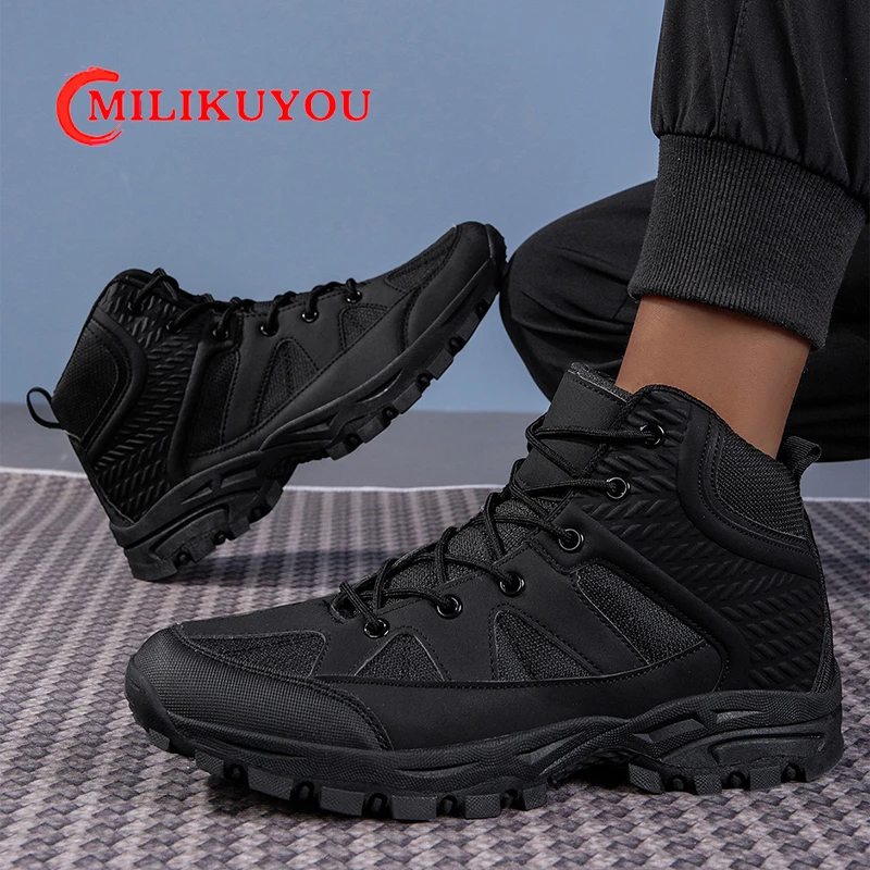 Stivali invernali Uomo Sneakers per uomo Tempo libero di alta qualità Outdoor antiscivolo Arrampicata Scarpe da trekking Trekking Stivali da neve da lavoro Taglia 35-46