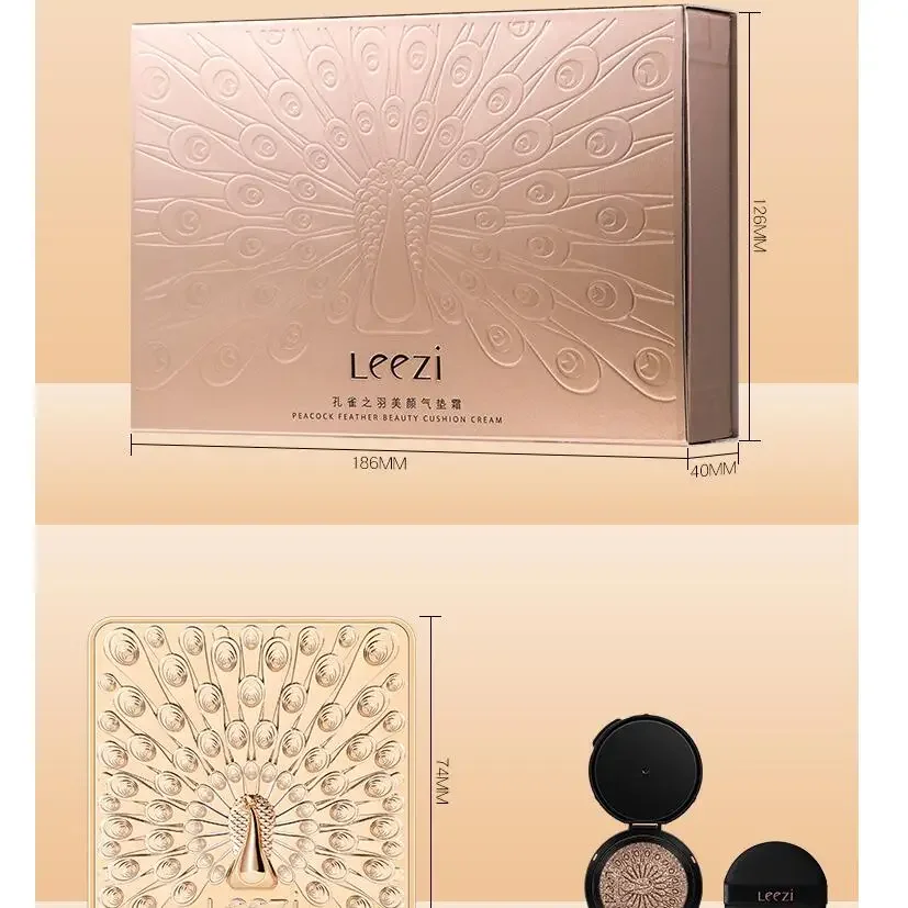 Leezi-Fond de teint à coussin d'air Peacock, BB CC Cream, Correcteur hydratant, Cachant les pores, Naturel, 2 en 1, BB Cream, Coréen