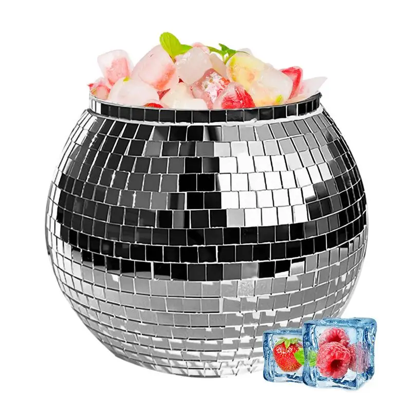 Disco Ice Buckets Bar Wine Supplies Bucket Ball Shape Iced Drinks Wide Mouth Bar Red Wine Champagne Cooler Party Refective