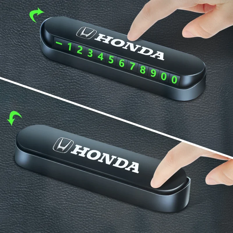 Auto Temporary Parking Card Phone Number Card Plate Stop Sign for Honda Civic 10th gen 4d Accord 7 Dio CRV Fit Jazz car styling 