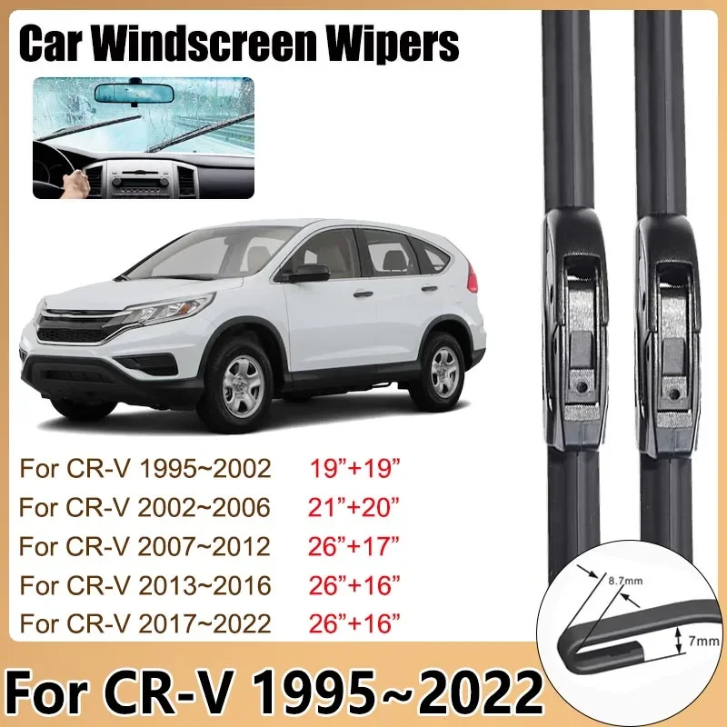 

For Honda CR-V 1995~2022 CRV CR V Breeze Front Wiper Blades Window Windshield Windscreen Cleaning Brushes Washer Car Accessories