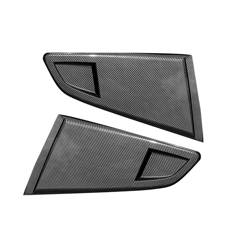 

Carbon Fiber Look 1/4 Rear Side Vent Quarter Window Louver Shutter Cover Trim Parts Accessories For 2015-2022 Ford Mustang