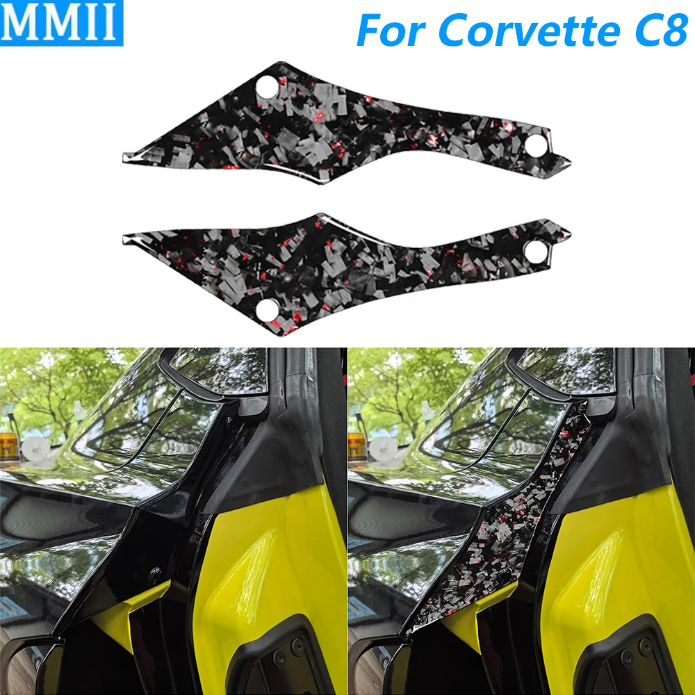 

For Chevrolet Corvette C8 2020-2025 Forged Carbon Door Frame Rear Side Panel Cover Decorative Car Accessories Decoration Sticker