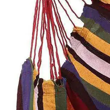 Hamaca de lona portátil, cómoda y colorida con rayas, para colgar en interiores 8 best sales Columpio de interior - №1