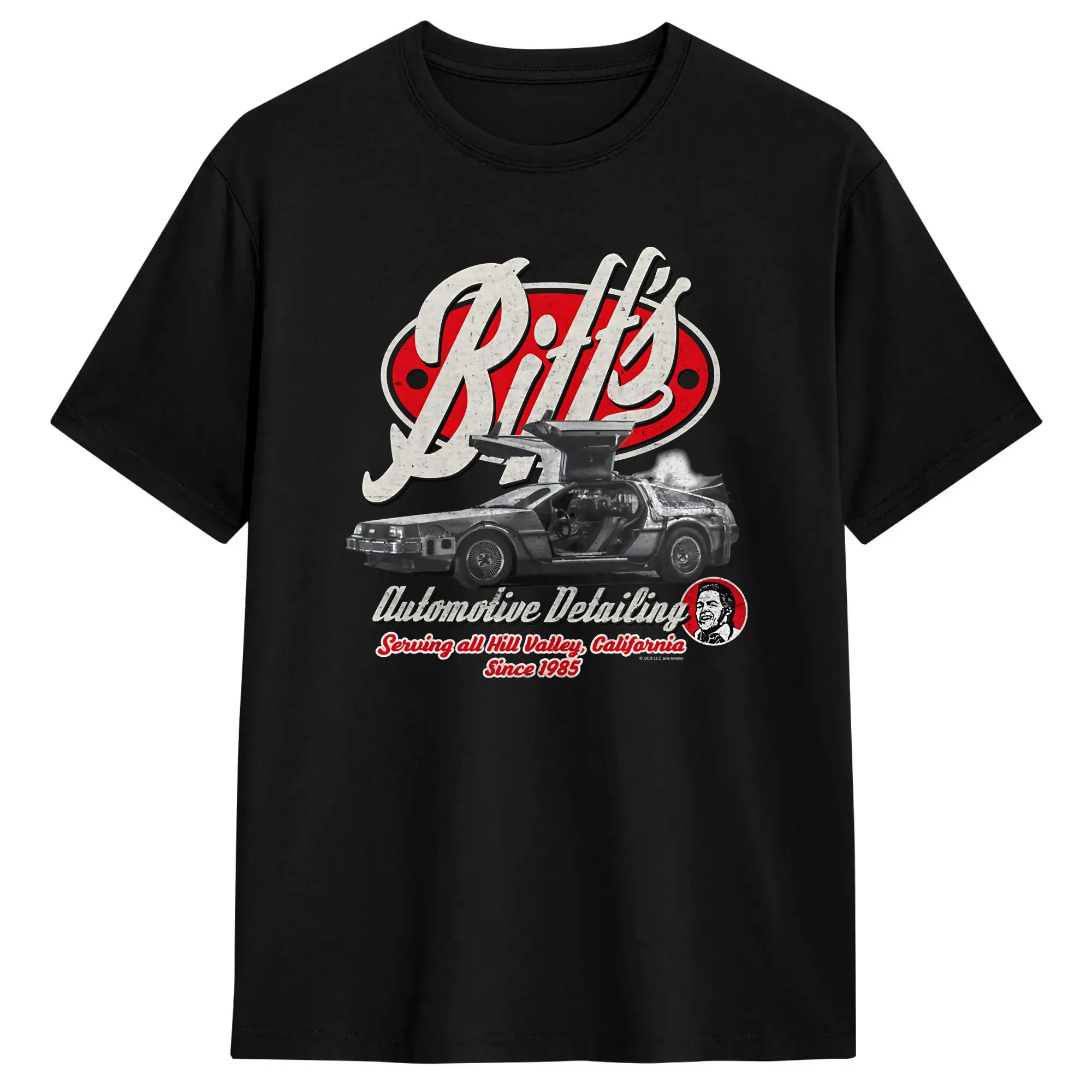 Men's Biff'S Automotive Detail  Worn Out T-Shirts DeLorean Cotton Top Tees Summer Awesome Short Sleeve T-Shirt O-Neck Tee Shirt