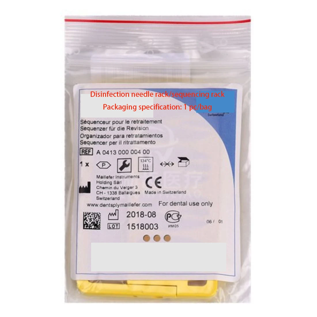 1PC Dental disinfection needle holder root canal file needle sequential holder 8 hole counter oral tool box storage rack yellow
