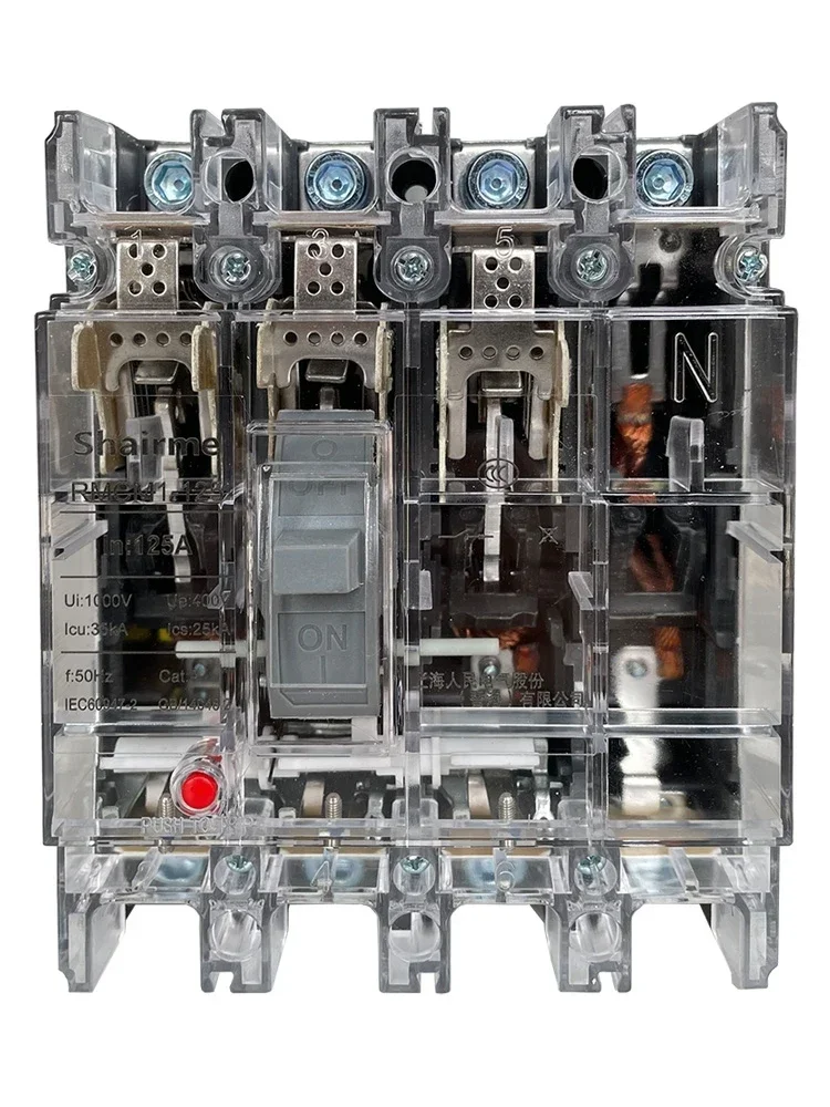 CM1 Molded Case Circuit Breaker 3P Three-phase Four-wire 4P Air Switch Protector 380V Air Switch Transparent