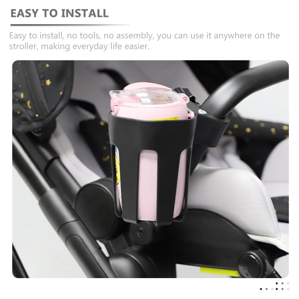 

Universal Stroller Cup Holder Baby Bicycle Handlebar Drink Black Pp Plastic Cycling