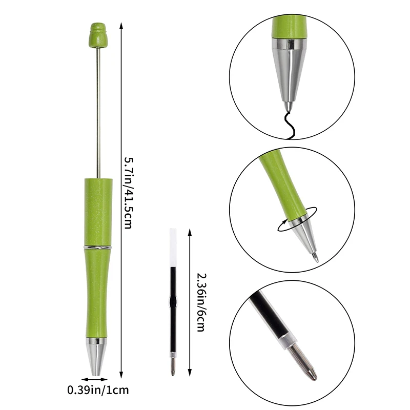 Imagem -05 - Canetas Esferográficas de Plástico com Tinta Preta Canetas Beadable Kit de Fabricação Faça Você Mesmo Presentes para Crianças 80 Pcs