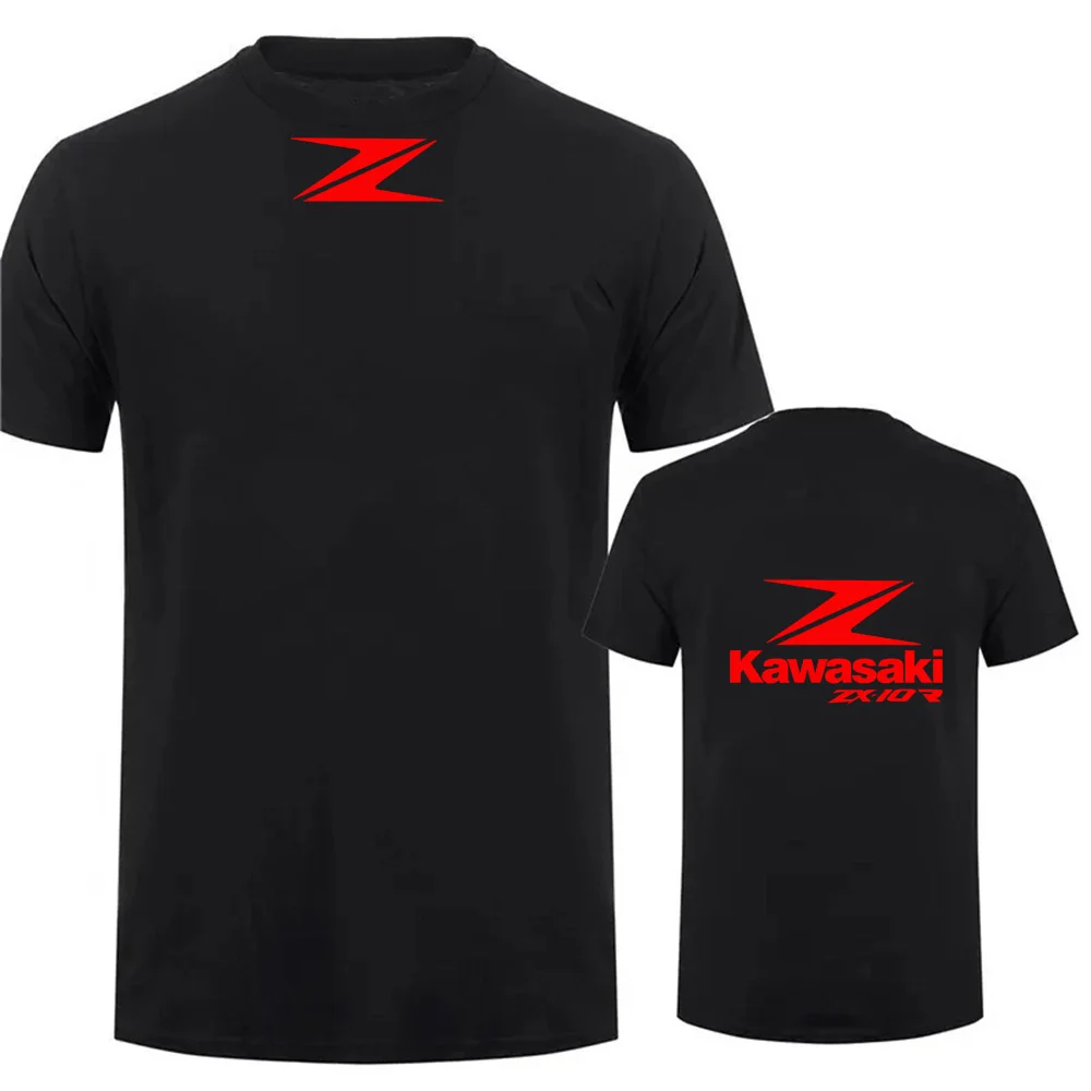 

2025 Kawasaki logo heavy-duty motorcycle enthusiast motorcycle short sleeved riding T-shirt, men's comfortable breathable top