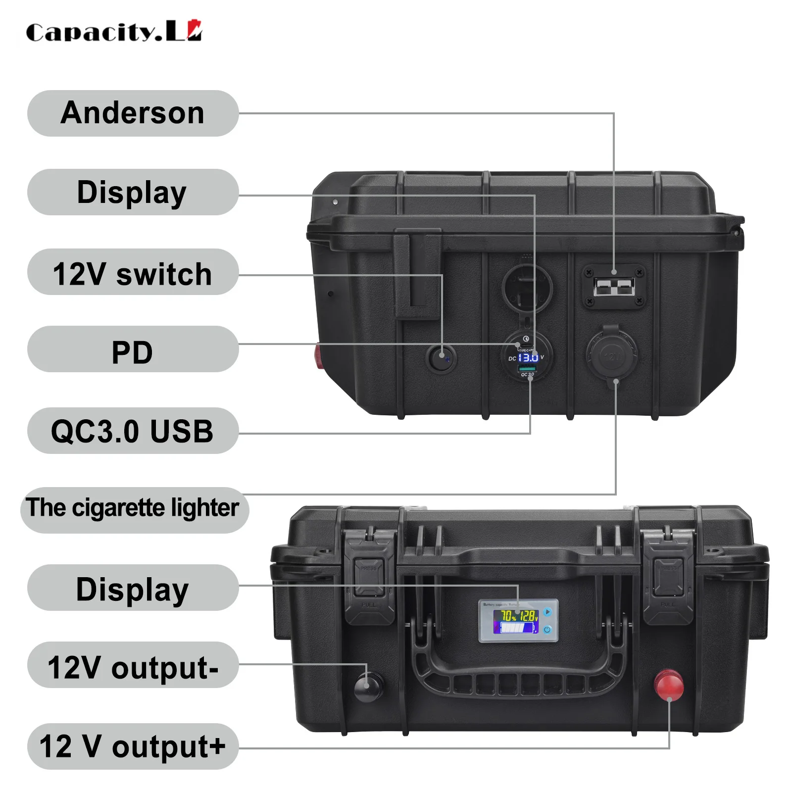 12V 100AH Lifepo4 Battery Pack 120ah Waterproof Rechargeable Battery with PD USB BMS Outdoor Camping Boat Motor Backup