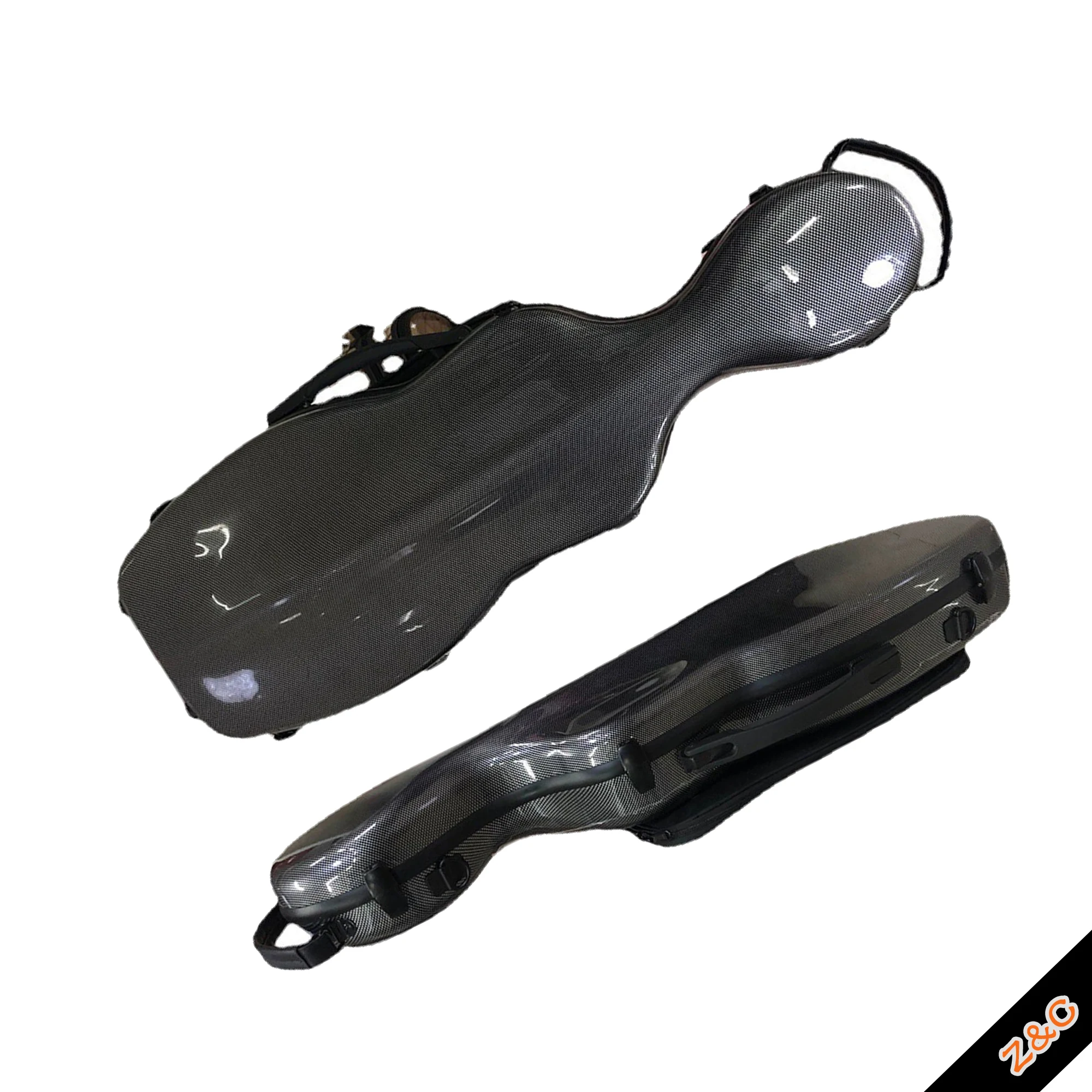 Estuche para viola con puntos blancos y negros con bolsa de música Estuche para viola en forma de calabaza de 15-16,5 pulgadas, tamaño ajustable