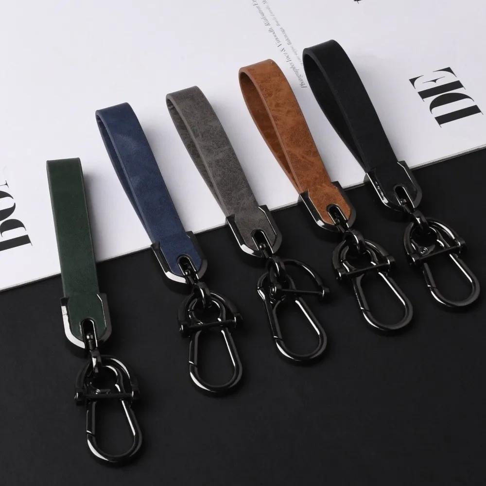 New Multifunctional Leather Car Keychain Portable Anti Loss Waist Hanging Keychain Ring for Men and Women