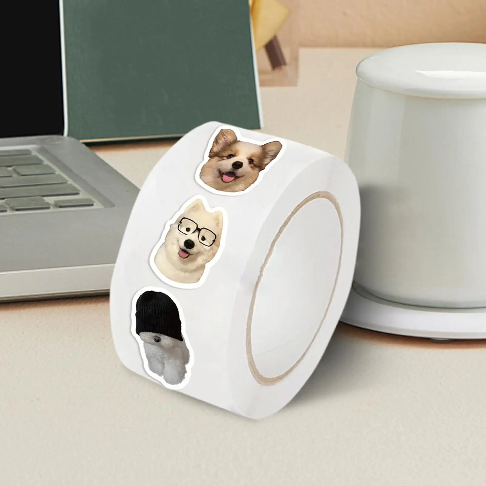 ملصقات قطة للأطفال 500 ورقة/لفة شارات لطيفة ديكور مغلف ختم الديكور للمدرسة مكتب سجل القصاصات دفتر