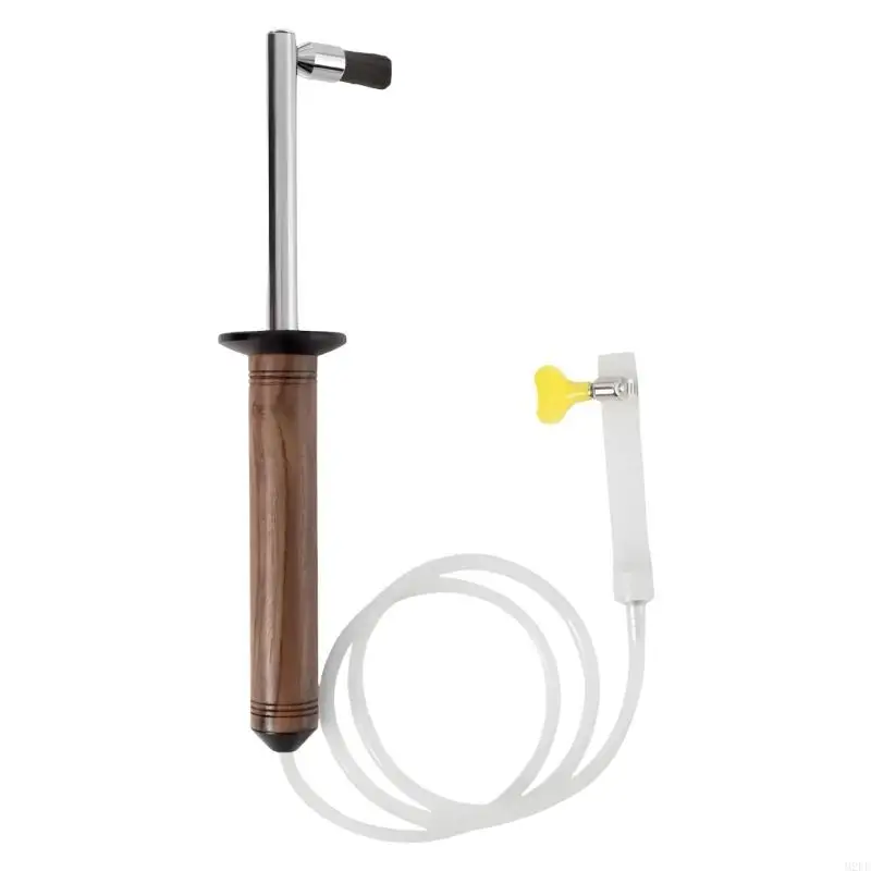 Double Layer Heat Resistant Stainless Steel Steam Cleaning Brush With Wooden Handle For Coffee Machine Care 