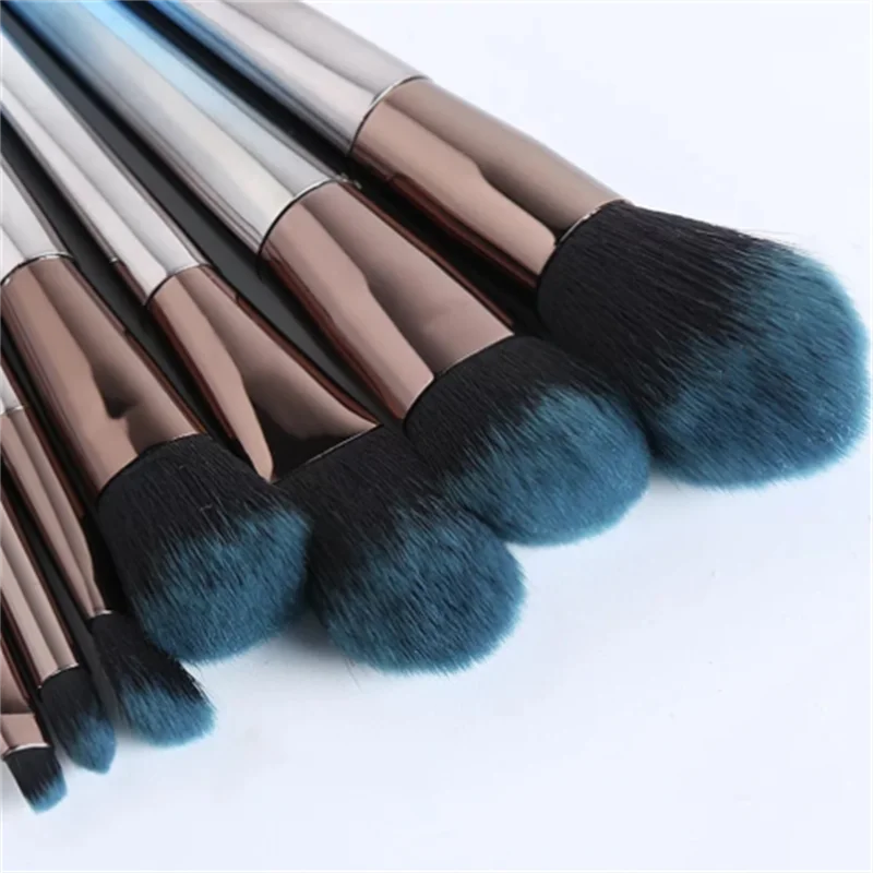Ensemble de pinceaux de maquillage bleu dégradé, 7 pièces, Application de poudre de fard à paupières, outils cosmétiques professionnels pour le maquillage des yeux