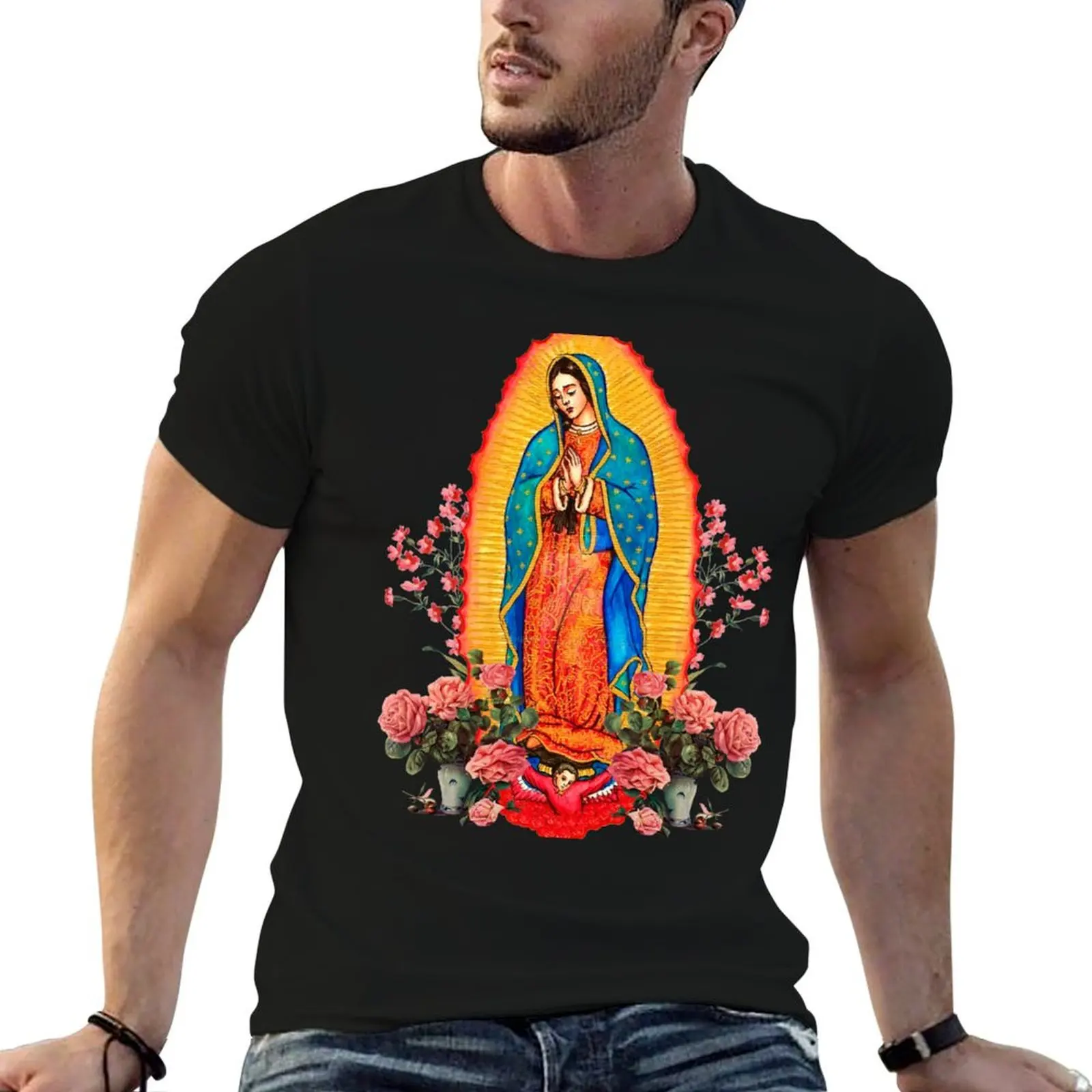 

virgin of guadalupe T-Shirt man t shirts graphic t shirt custom print t shirts for man graphic vintage T-shirt