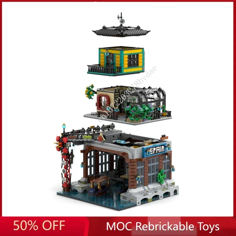 3239PCS NINJA City Expansion Modular MOC Creative street view Model Building Blocks Architecture Assembly Model Toys Gifts