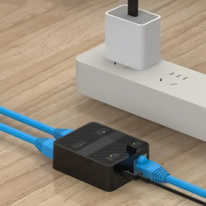 Hoge snelheden gigabit ethernet splitter -adapter voor computernetwerken 1 tot 2 manier 83ce