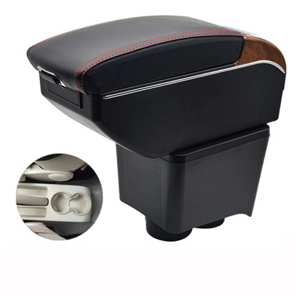 For Volkswagen VW Polo 9N 3 Armrest Box Elbow Rest Center Console Storage with Phone Charging USB Interface Cup Holder