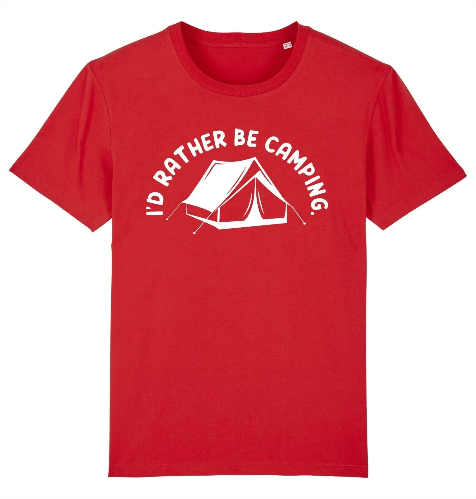Men's Summer Fashion Casual Short-sleeved Shirt  I'd Rather Be Camping Camper Tent T-shirt Round Neck Short Sleeved T-shirt Top