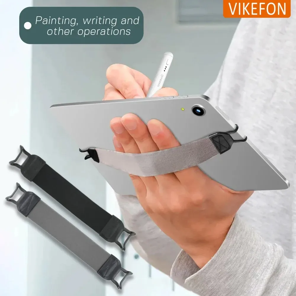 Leather Tablet Stand Holder Compatible with iPad 9.7/10 Inch Xiaomi & Samsung Hand Strap Handle Grip for Security