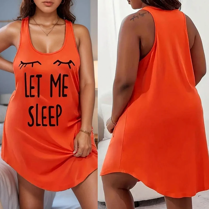 

Plus-size ladies European American Plus Fat Summer New Large Women's Pajamas Letter Casual Home Clothes Sleeping Skirt 150kg