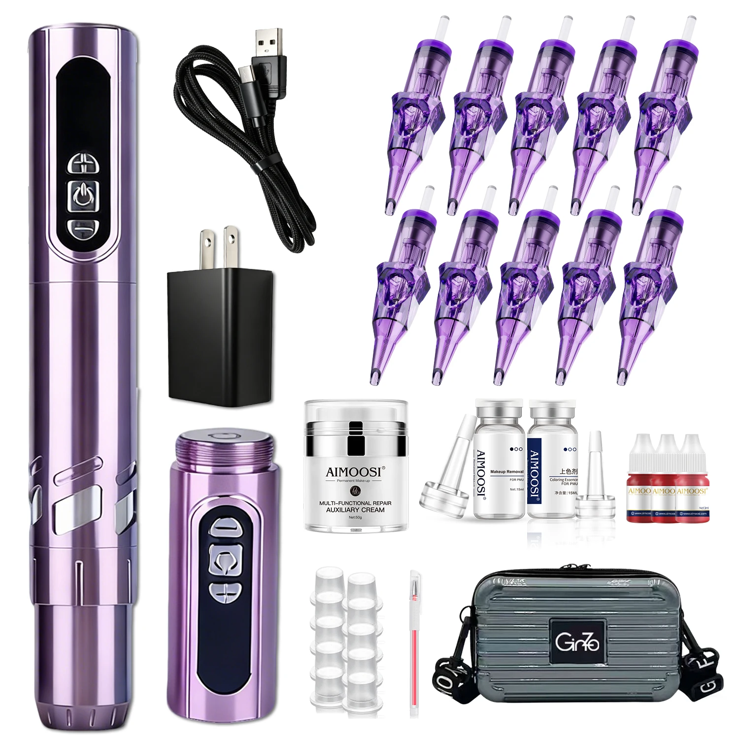 Tattoo Gun Kit Full Set Professional For Body Artists Lips Pigmentation Complete PMU Machine With Permanent Makeup Pigment​
