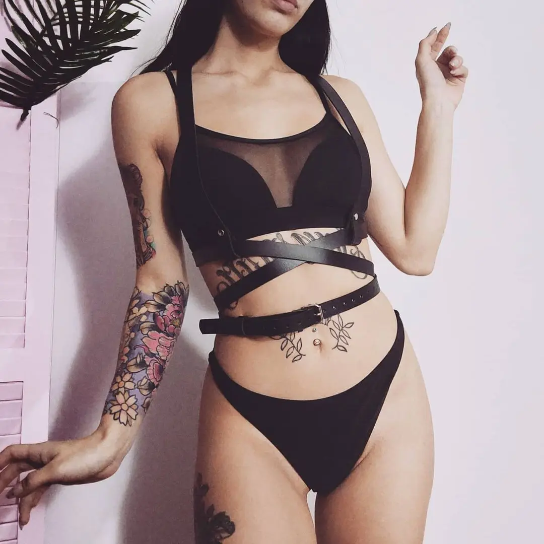 

Women PU Leather Harness Straps Belt Sexy Women's Lingerie Goth Punk Rock Harajuku Suspenders Fetish Clothing Accessories