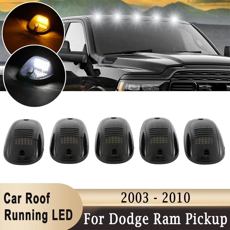 24LEDs Cab Roof Marker Lights with Harness White Amber Pickup Trucks Running Top Light for Dodge Ram 1500 2500 3500 4500 5500