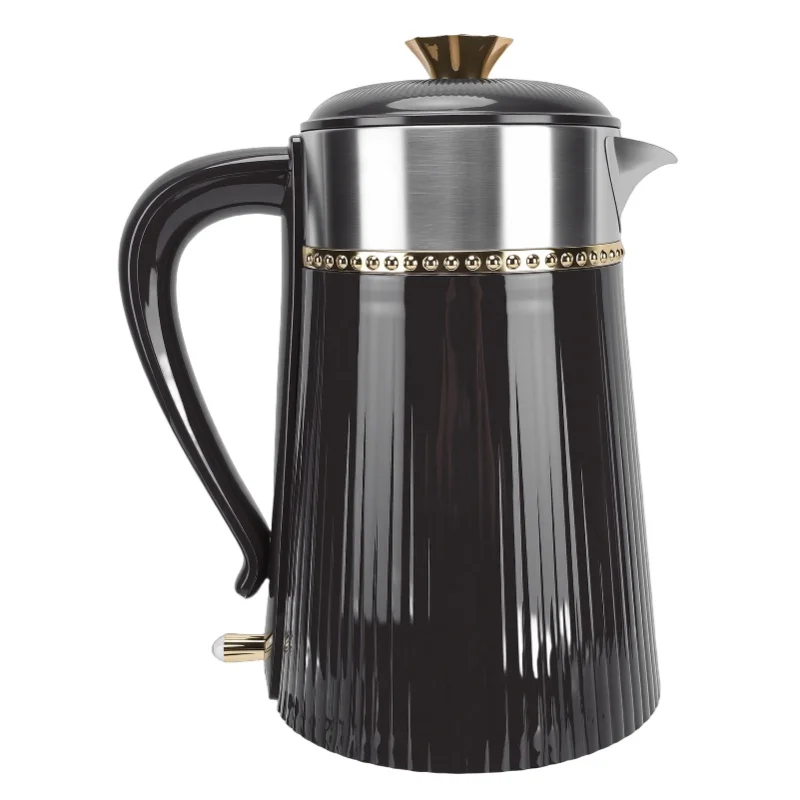 Large 2L Electric Kettle Matte Black 1800W Auto Shut Off Stainless Steel Hot Water Boiler Home Office EU Plug