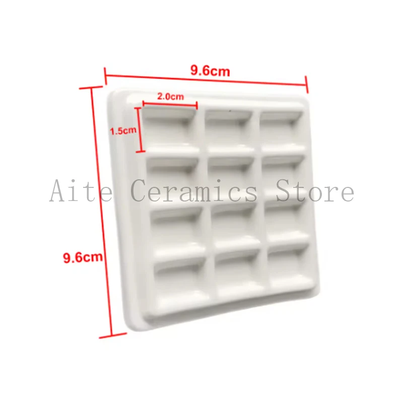 Dental Lab Ceramic Mixing Watering Moisturizing Plate Palette 12 Slot Square Groove With Cover For Porcelain Powder Mixing