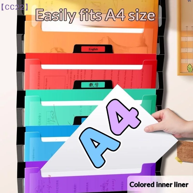 （CC22）File Organizer Folder Hanging Long Size Bond Paper Wall-Mounted Rainbow Classification Large Capacity Office Folder 3