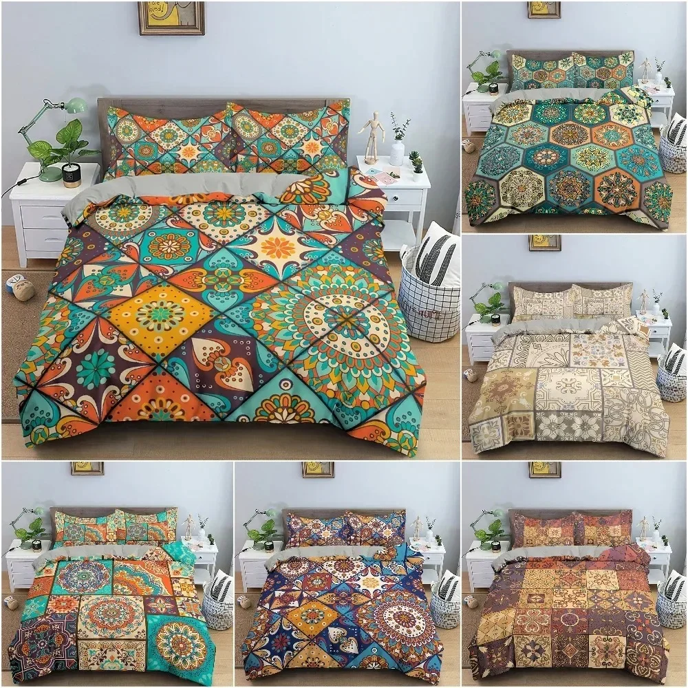 

3D Printed Bohemian Duvet Cover Set Ethnic Mandala Bedding Set For Bedroom Quilt Cover King Twin Single Size Home Textile