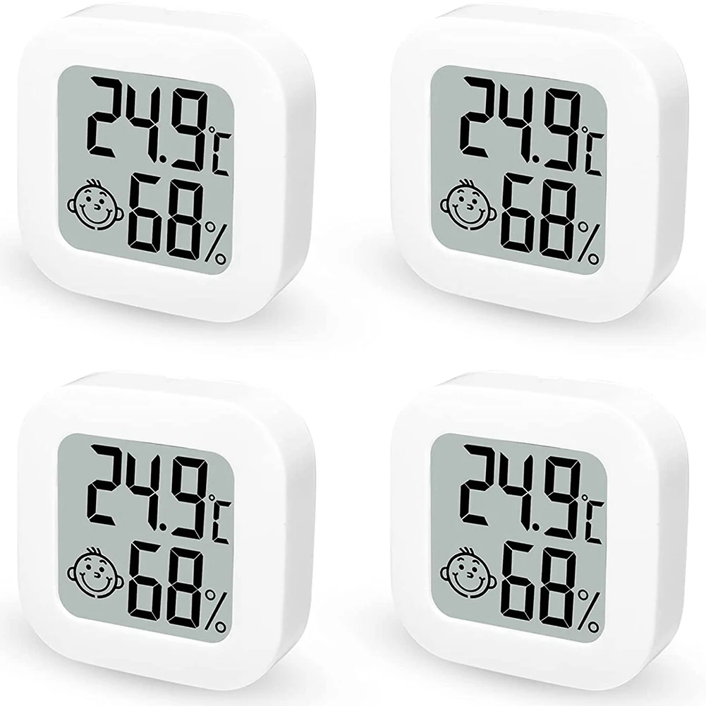

Pack Of 4 Digital Hygrometer Indoor Thermometer Mini Humidity Meter with Temperature Humidity Monitor