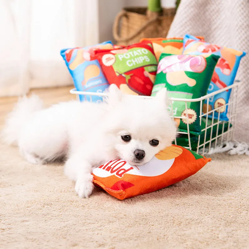 Pet Potato Chips Noisy Paper Dog Toys Grinding Teeth Bite Resistance Interactive Companionship Cat Pet Teddy Products